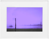 A limited edition museum-quality photograph featuring a abstract urban scene with a purple hue, with a certificate of authenticity.