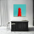 Monochrome Hub-LIGHTHOUSE-RED-100x100 cm-canvas-Monochrome Hub-Gallery for Fine Art Photography