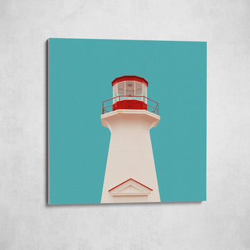 Monochrome Hub-LIGHTHOUSE-WHITE-100x100 cm-canvas-Monochrome Hub-Gallery for Fine Art Photography