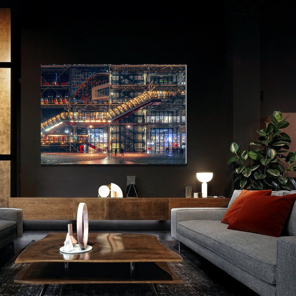Monochrome Hub-CENTRE POMPIDOU, PARIS-100x130 cm-canvas-Monochrome Hub-Gallery for Fine Art Photography