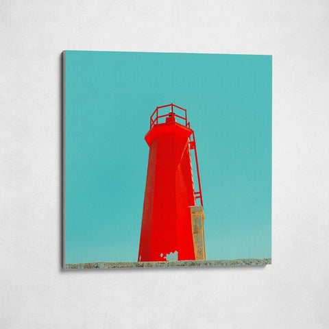Monochrome Hub-LIGHTHOUSE-RED--canvas-Monochrome Hub-Gallery for Fine Art Photography