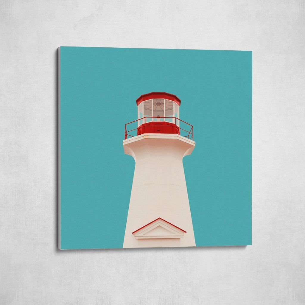 Monochrome Hub-LIGHTHOUSE-WHITE-100x100 cm-canvas-Monochrome Hub-Gallery for Fine Art Photography