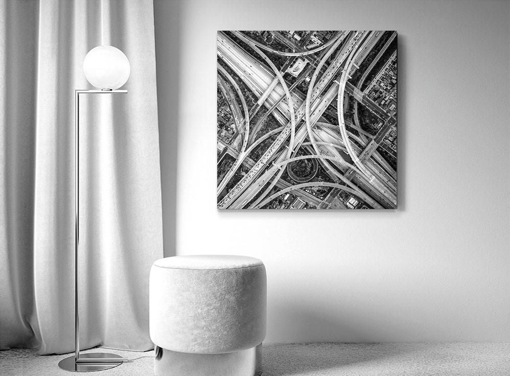 Mitch Rouse-LA Interchange-70x70 cm-limited editions-Monochrome Hub-Gallery for Fine Art Photography