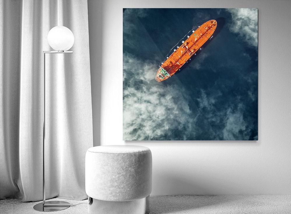 Mitch Rouse-Orange Tanker-120x120 cm-limited editions-Monochrome Hub-Gallery for Fine Art Photography