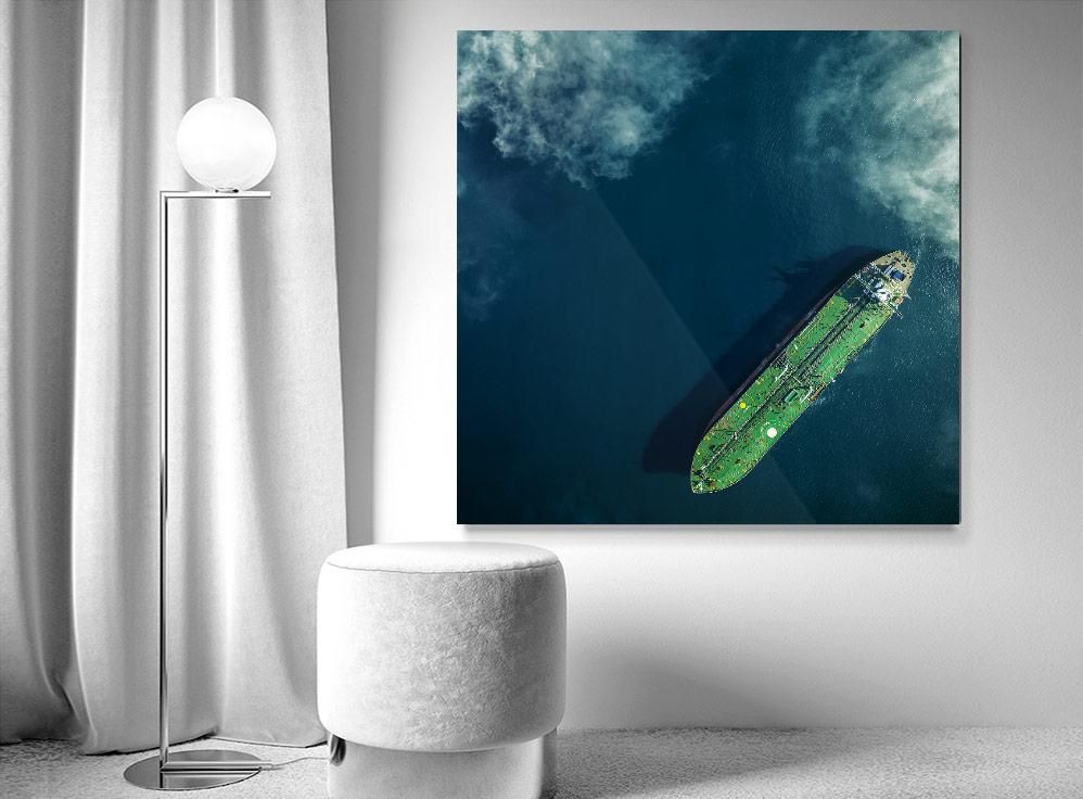 Mitch Rouse-Green Tanker-120x120 cm-limited editions-Monochrome Hub-Gallery for Fine Art Photography