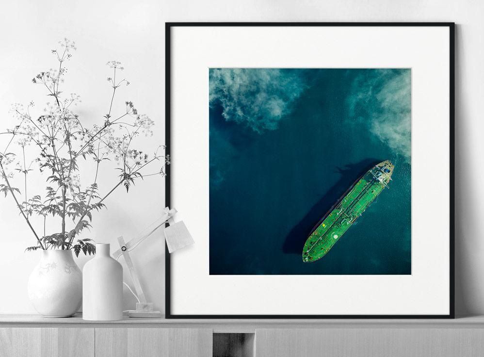 Mitch Rouse-Green Tanker-50x50 cm-limited editions-Monochrome Hub-Gallery for Fine Art Photography